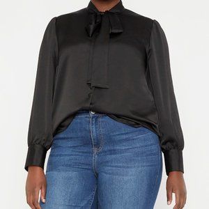 Eloquii Tie Neck Blouse